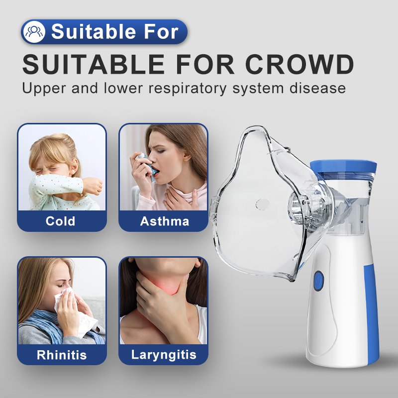 JUSTLANG ręczne nebulizatory atomizery ultradźwiękowe ładowanie przenośny wyciszenie inhalator astmy Mini nebulizator dla dorosłych dzieci