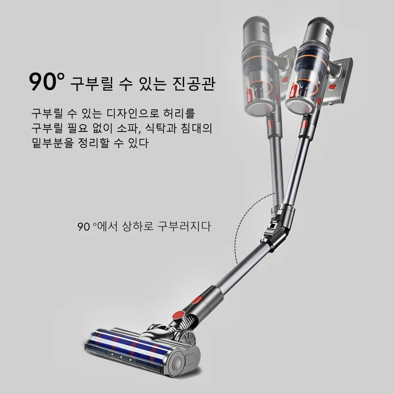 S16 핸드헬드 청소기 35KPa 450W 강력한 6 in 1 스탠드 무선 청소기 LCD 스마트 디스플레이, 작동 시간 55분, 90° 접을 수 있음, LED 방진 감지등 핸드헬드 물탱크 습식 대걸레 청소기