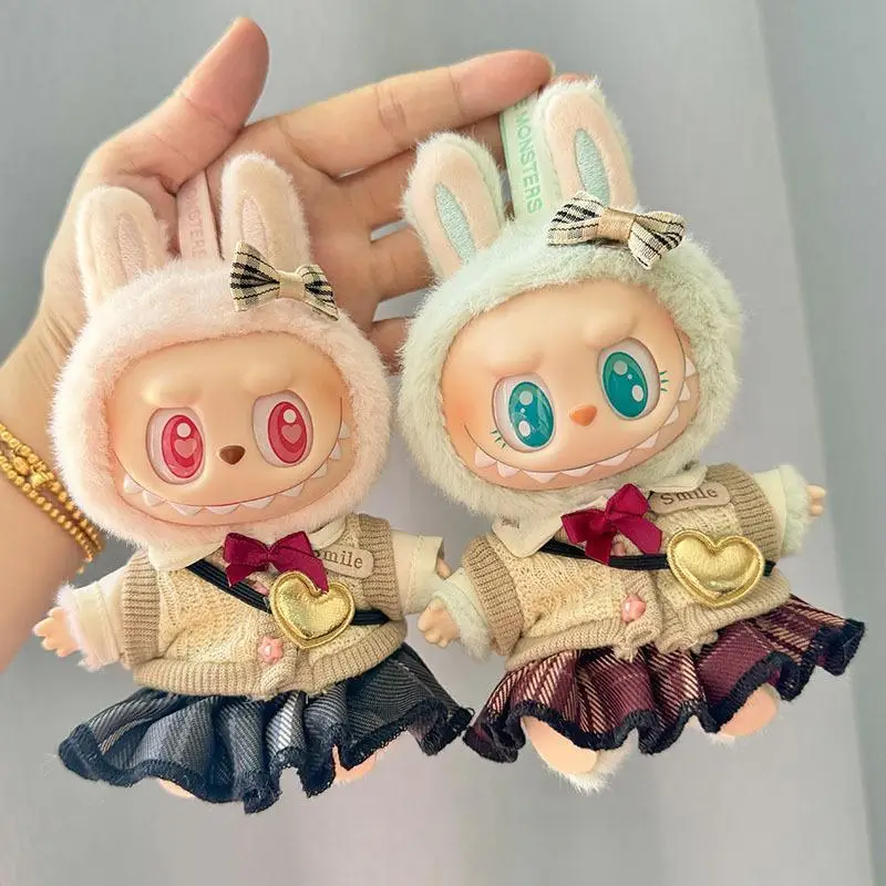 17 ซม.สําหรับ Labubu ชุดเสื้อผ้าตุ๊กตาอุปกรณ์เสริมตุ๊กตา JK กระโปรงชุด