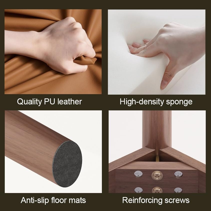 Foot Stool, Saddle Cushion Vanity Stool, Modern Concave Ottoman with Upholstered Seat for Entryway, Bedroom, Patio, Living Room.