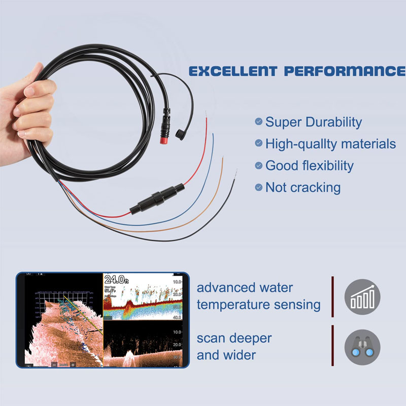 釣り用電源ケーブル、使いやすいアダプター、4ピン、4 xdr、Garmin echomall、ストリッカーシリーズ魚群探知機、6フィート、010-12199-04