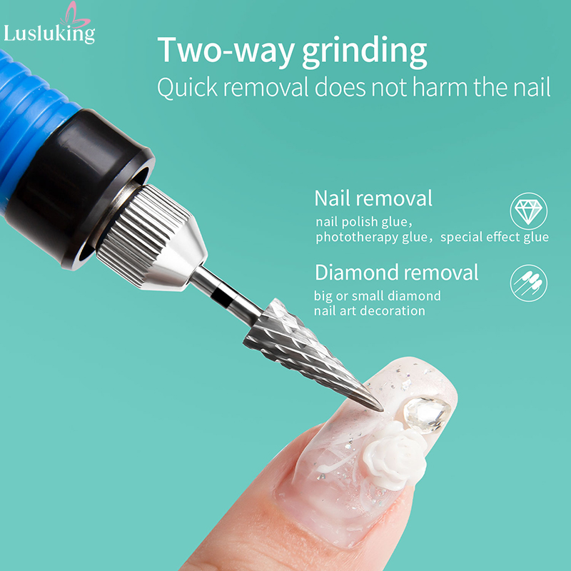 Tip Tungsten Carbid Nail Drill Bits Electric Manicure Drill Accessory Milling Cutters for Nail Gel Polish Remover Nail Tools