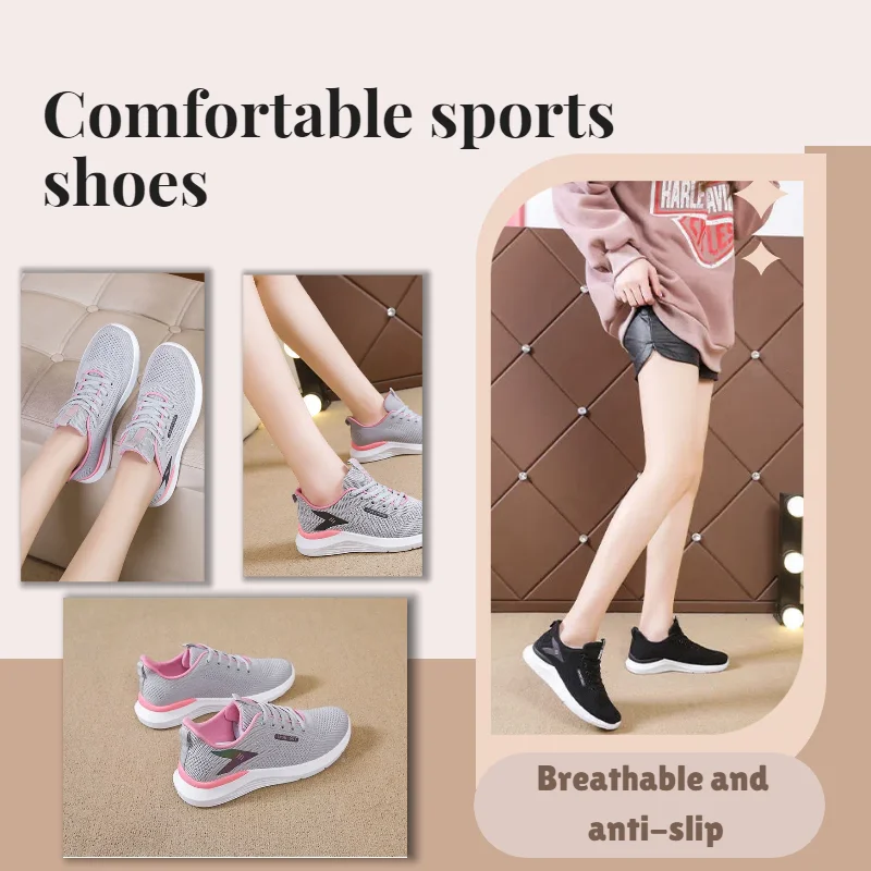 Women's lightweight and breathable spring and autumn sports running shoes, suitable for casual exercise and various walking scen