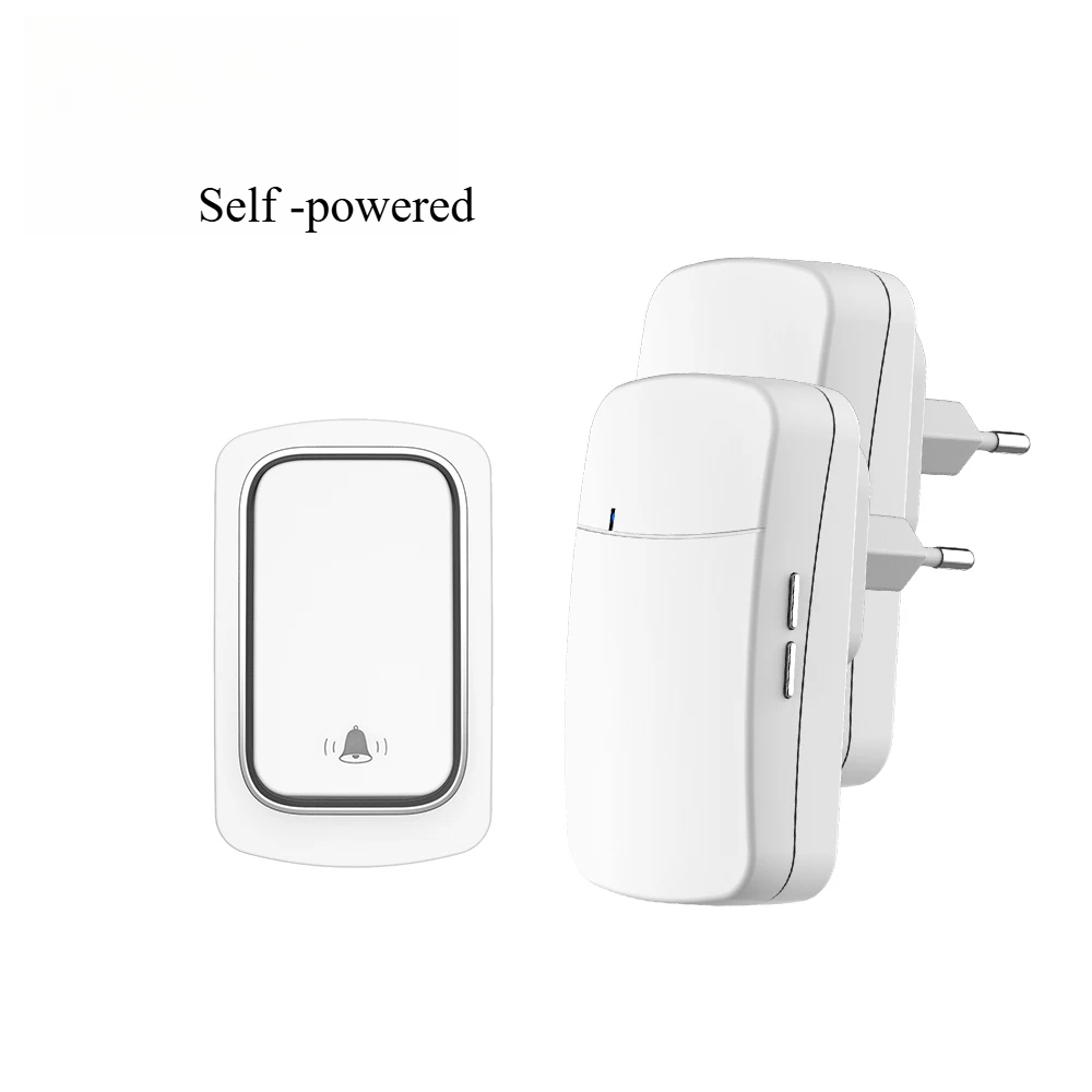 Campainha sem fio à prova d'água, autoalimentada, conjuntos de campainha para casa, ambiente externo, anel cinético, campainha, sem necessidade de bateria