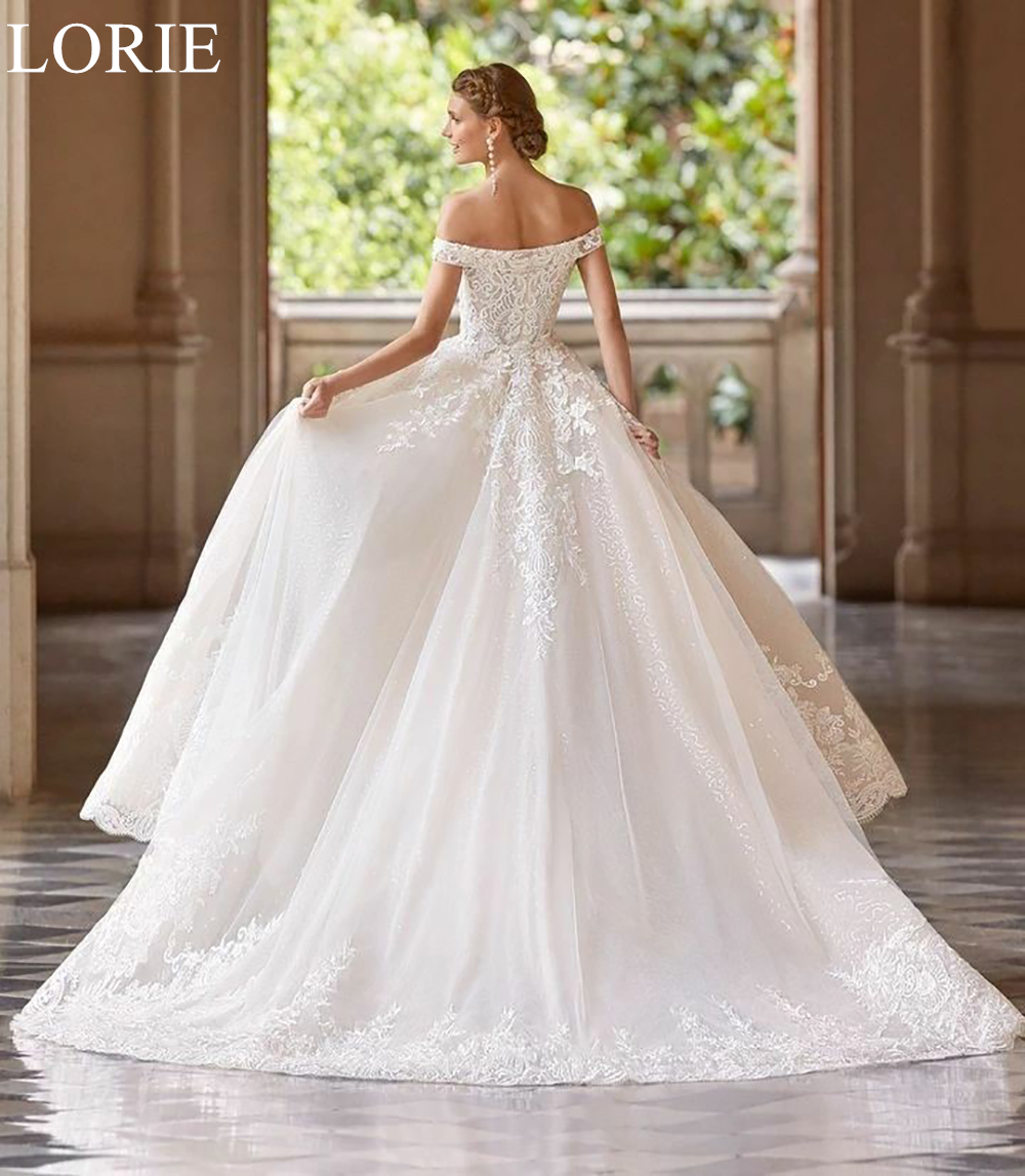 Lorie Boho aus der Schulter Brautkleid Spitze Applikationen Meerjungfrau abnehmbare Zug Plissee Braut Ballkleid 2024 Luxus Brautkleider