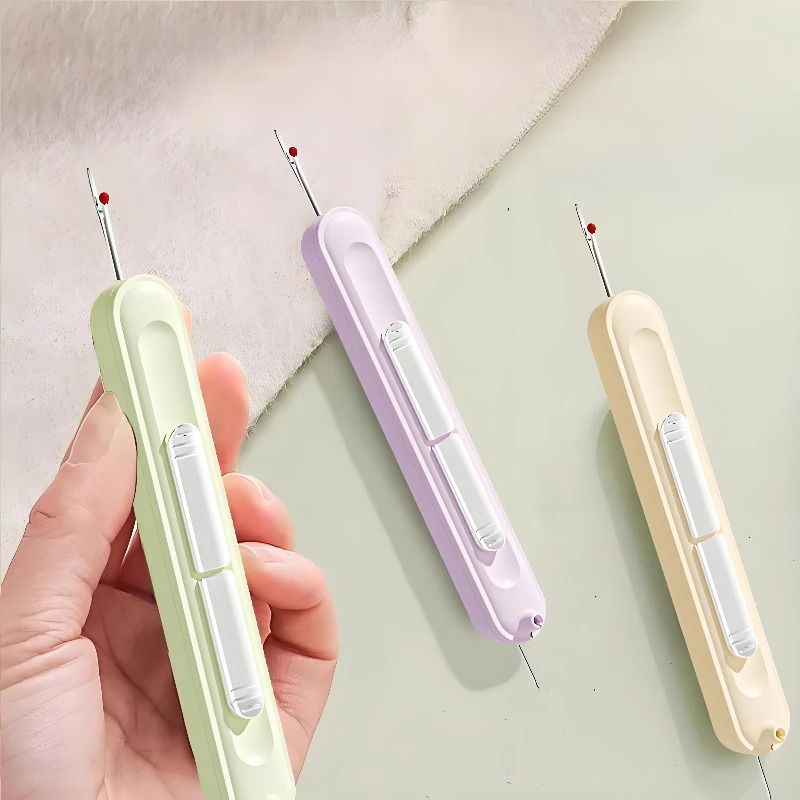 Outil de réparation de couture 2 en 1 – Enfile-aiguille manuel avec insertion de points et découseur (Kit de couture manuel multifonctionnel)
