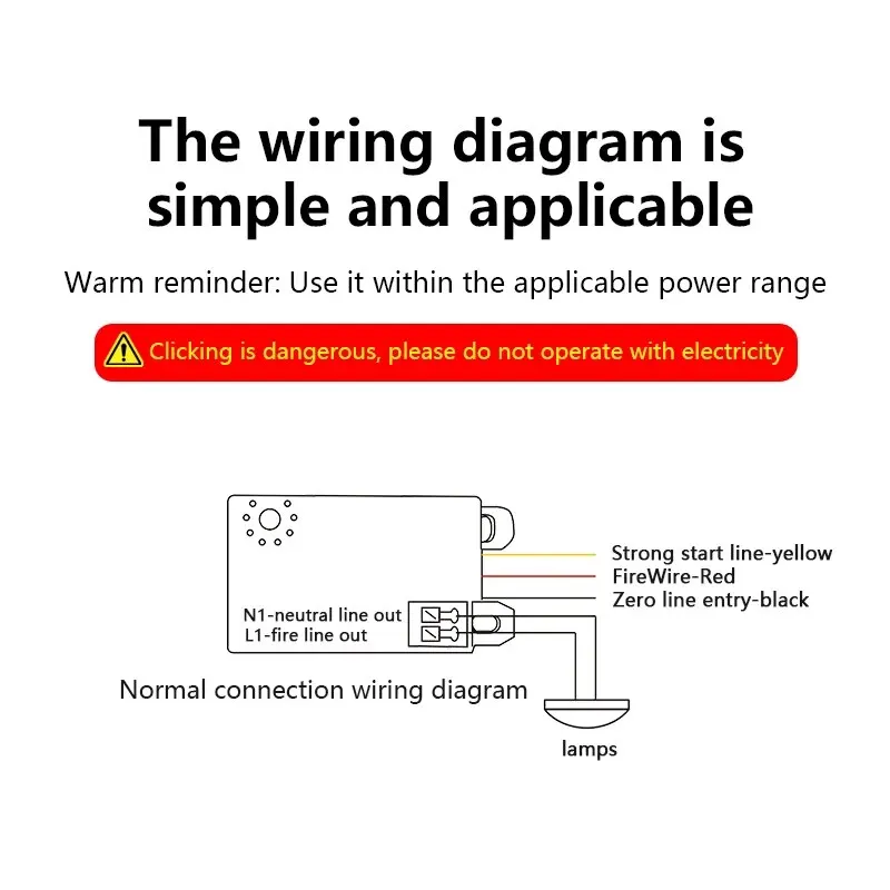 AC/DC24V-265V PIR Infrared Body Motion Sensor Switch Auto LED Lamp Control Delay Timer Switch for Smart Home Lighting Adjustable