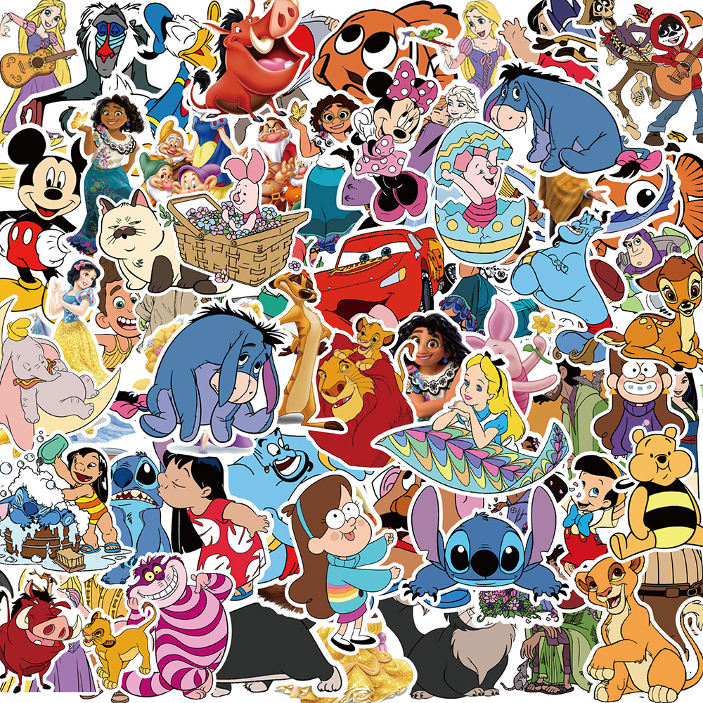 10/30/50/100 Viên Dễ Thương Disney Nhân Vật Chuột Mickey Vua Sư Tử Hoạt Hình Dán Thẩm Mỹ Laptop xe Trộn Anime Miếng Dán Kid Đồ Chơi