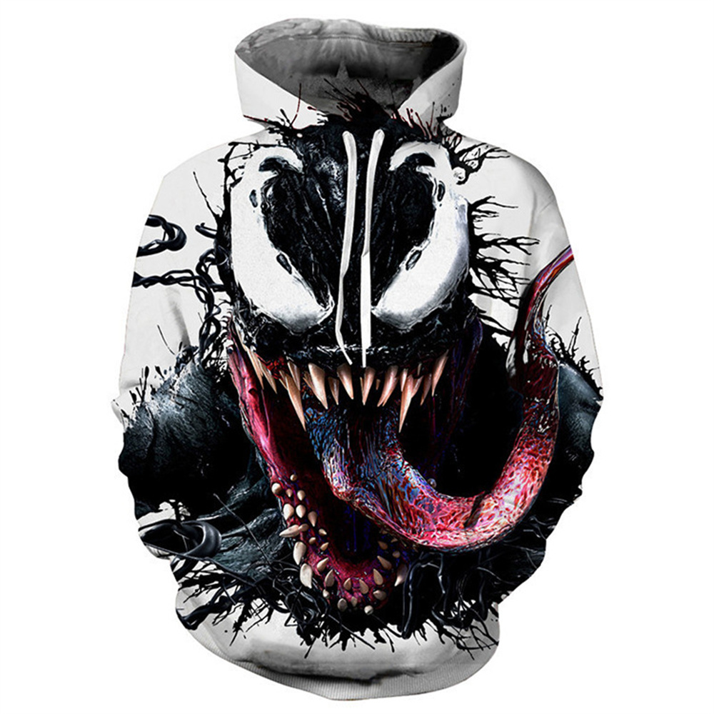 Miniso-Sudadera con capucha para hombre, chaqueta con estampado 3D de Spider-Man Venom, ropa deportiva informal de Hip-Hop para calle al aire libre, 2024