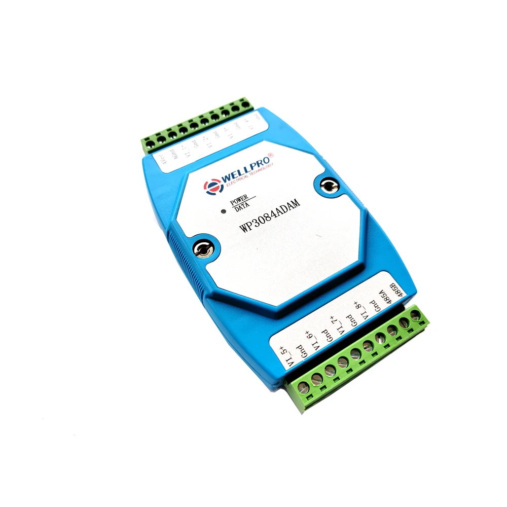 WP3084ADAM 8VI 0-10V Analoge Ingangsspanning Acquisitie Module RS485 Modbus Rtu Communicatie Wellpro