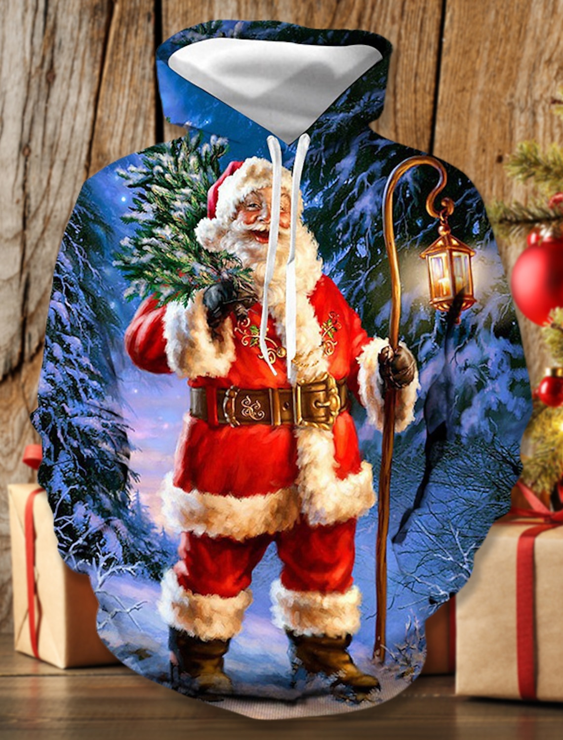 재미 있은 남자의 후드 후드 3D 인쇄 Christams 테마 운동복 Drawstring Sportwear 긴 소매 탑 캐주얼 남성 의류