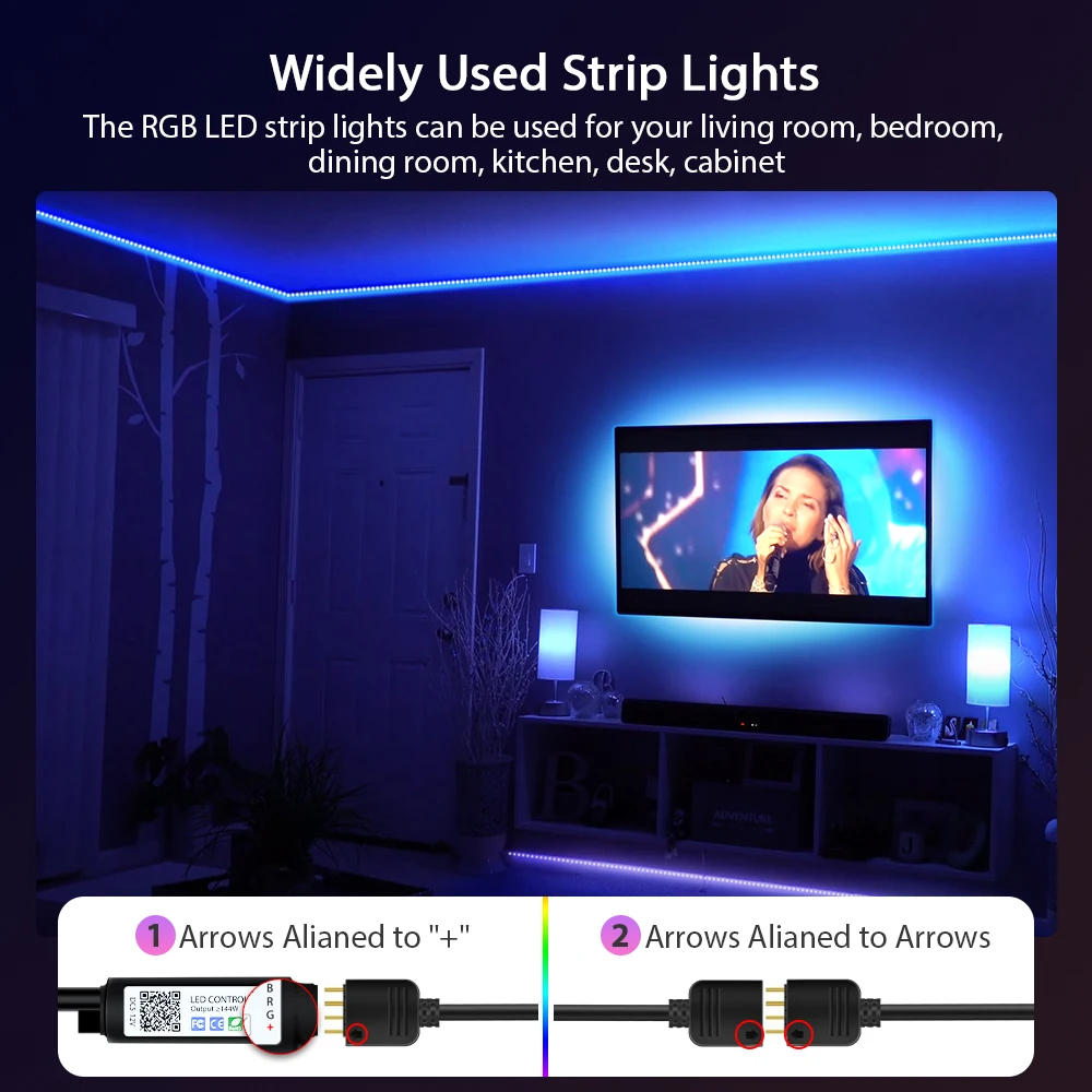 5050 5V LED ストリップライト 1600 万色 RGB Led ストリップ照明音楽同期色変更パーティーガーデンホーム装飾