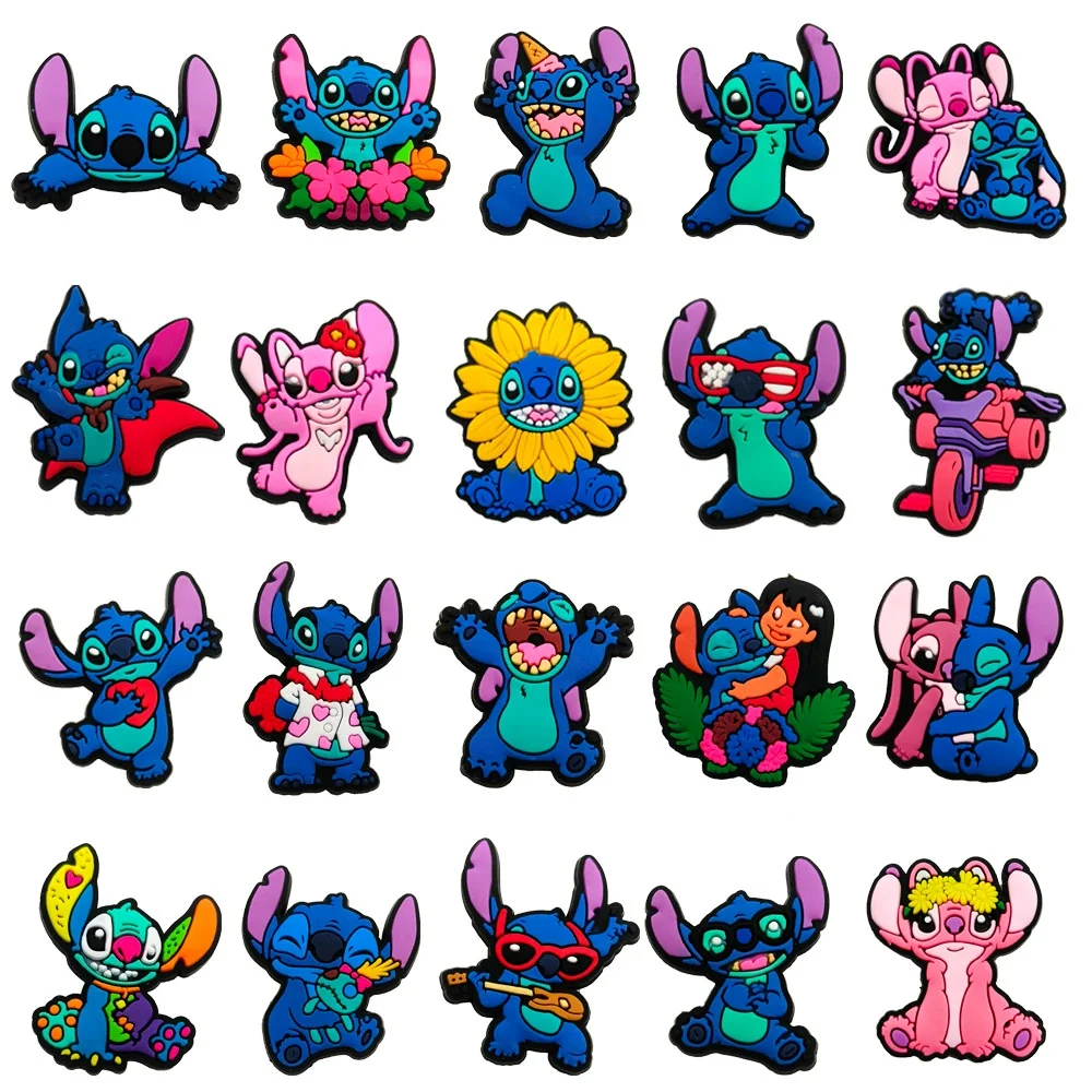 20Pcs/Set Disney Popular New Stitch Shoe Charms DIY Shoe Buckle Accessories PVC Shoe Decorations X-mas Girl Kids Gifts