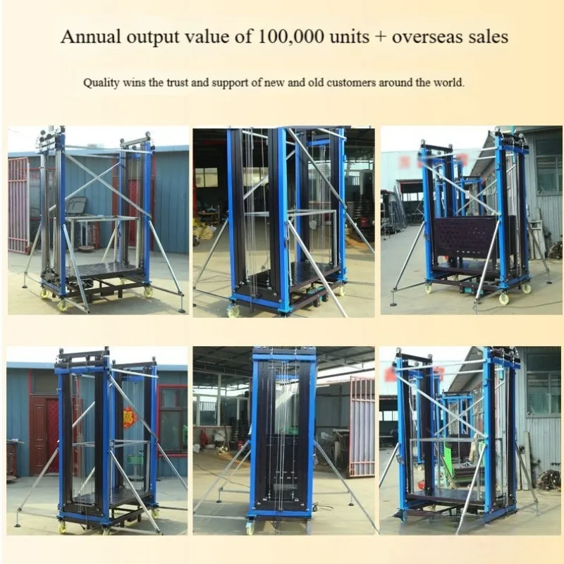 FOB Foldable Electric Lifting Platform Mobile Remote Control Scaffolding Mini Hoist For Building Construction Repair