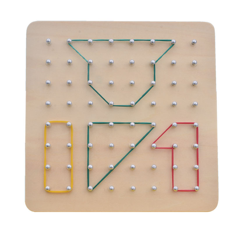 Puzzle géométrique en bois pour l'éducation précoce des enfants, jouet Montessori, planche à ongles, exploration des mathématiques créatives