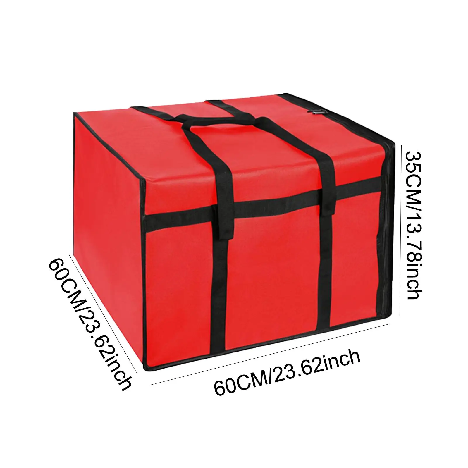 Bolsa aislante para transporte de Pizza, bolsa de comida resistente con cremalleras dobles para Pizzerias, bolsa de compras reutilizable multifuncional para comestibles
