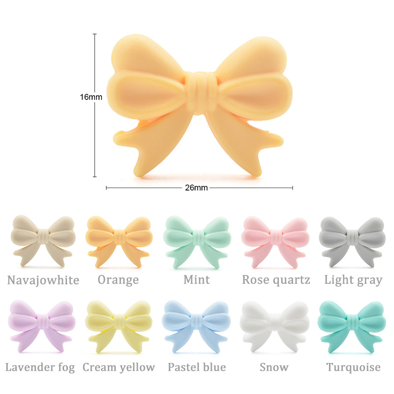 Nơ 10 Cái/lốc Viền Silicone Tự Làm Thực Phẩm Cấp Mọc Răng Núm Vú Giả Dễ Thương Silicone Hình Miếng Dán Đựng Phụ Kiện