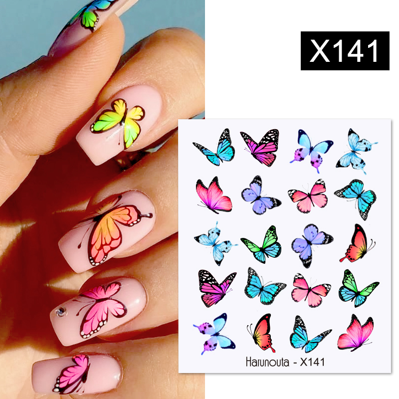 1Pc 3D Nail Sticker Colorful Pattern Press on Nail Decals Wave Gold Ink Blooming Marble Design Slider DIY Nail Art Decorations