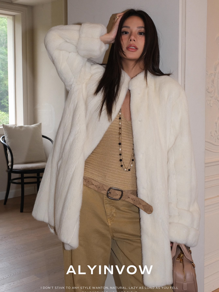 Hdhohr-天然ミンクの毛皮の女性用コート,本物のミンクの毛皮の女性用アウター,高品質,暖かい冬のジャケット,新しい,2022