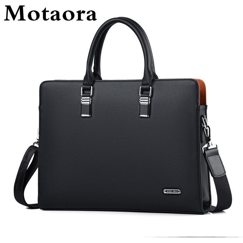 MOTAORA, bolsos de hombro de cuero de alta calidad para hombres, bolsos masculinos para Macbook HP DELL 14, bolso de trabajo para ordenador portátil de 15,6 pulgadas, maletín de negocios