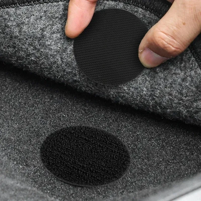 Double Faced Adhesive Patch Car Carpet Fixing Stickers Home Office Foot Mats Carpets Anti Skid Grip Nylon Tape Hook And Loop Pad