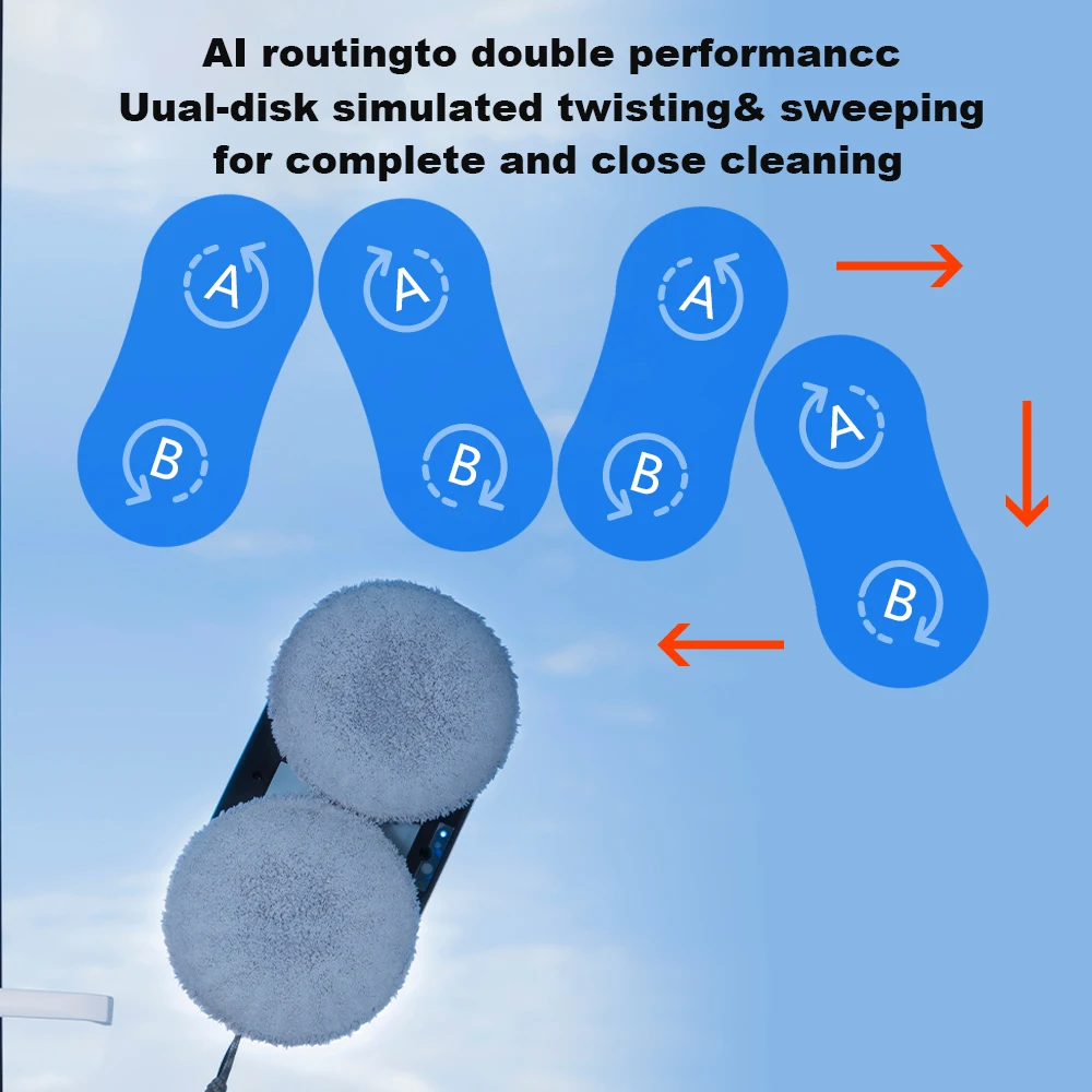 (CodePromo:AEWD55)Ultradünner Fensterreinigungsroboter Liectroux HCR-10 mit Ultraschall-Wassersprühfunktion, Staubsaugerroboter für Fenster, Glaswischer, Trocken- und Nasswischen, AI Route, Fernbedienung