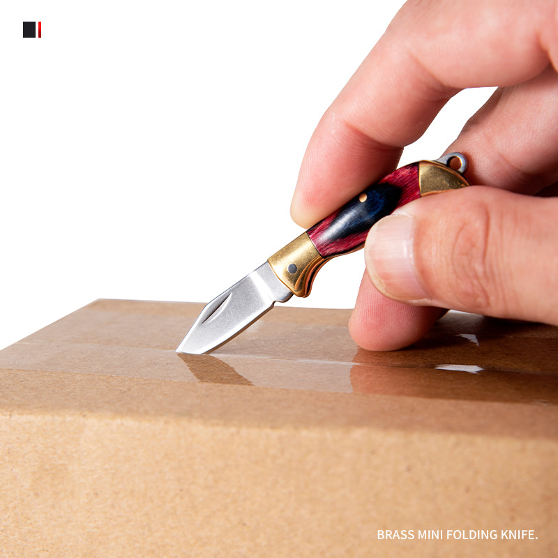 7cm MINI Shell Brass Folding Knife Pocket Keychain Portable Resin Steel Knives Survival EDC Tool Cutter Peeler Hunting Gift