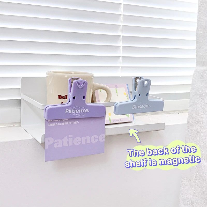 1 Pc Simple Style Multifunctional Magnetic Clip Memo Folder Anti-curling Artifact With Hanging Hole Student Supplies Stationery