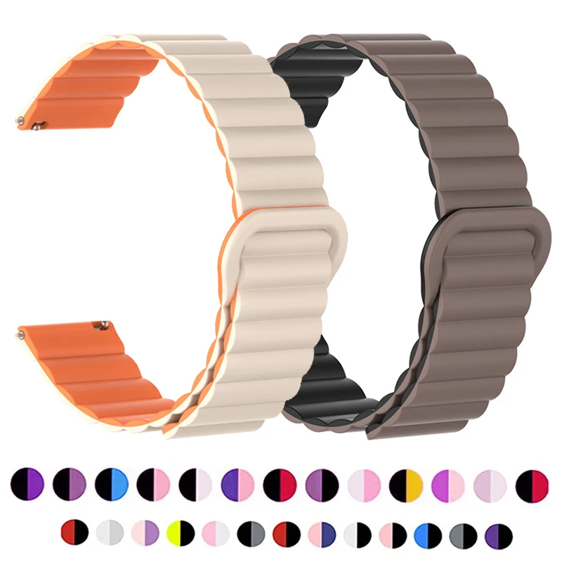Cinturino ad anello magnetico in silicone da 20mm 22mm per Samsung Galaxy watch 6/4/5 pro/3/active 2 braccialetto amazfit HUAWEI orologio GT 2e 3 band