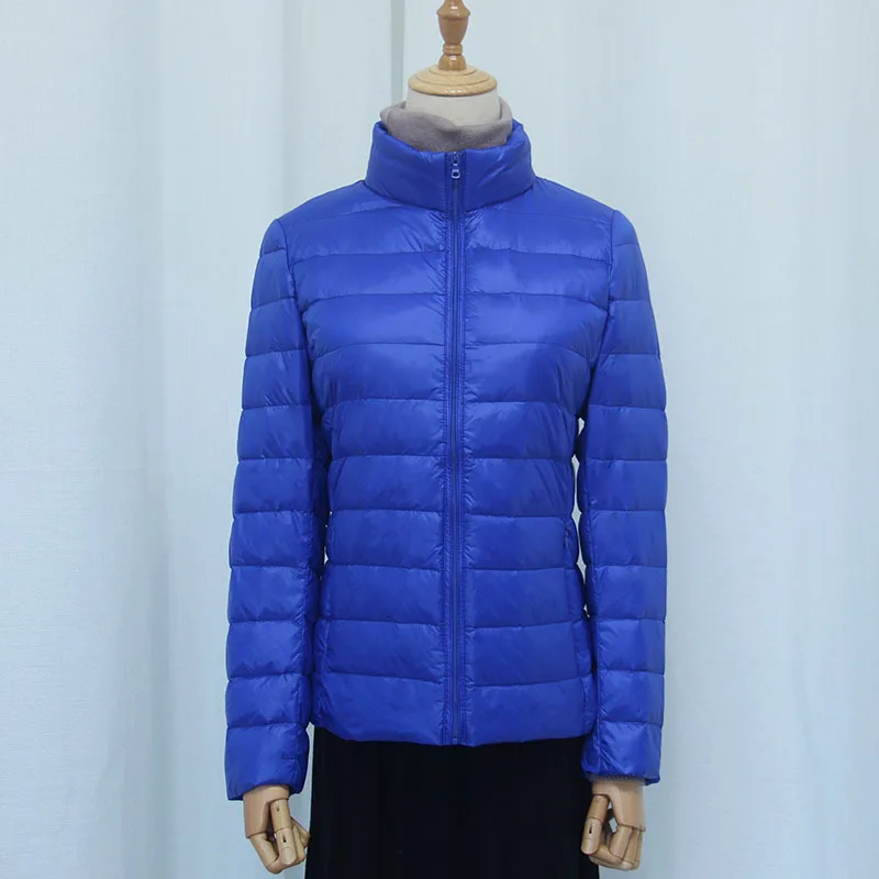 7XL Nữ Trắng Vịt Xuống Áo Khoác 4XL 5XL Nữ Siêu Nhẹ Vịt Xuống Áo Khoác Thu Đông Ấm Cổ Áo Đứng Đi Bộ Đường Dài choàng