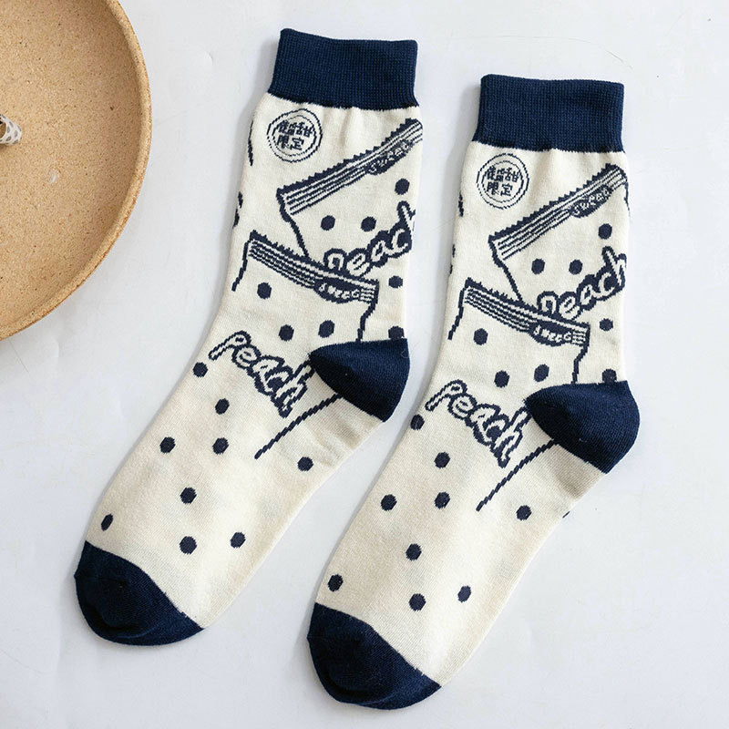 Đầm Dạo Phố Mùa Xuân, Mùa Thu Hoạt Hình Lưới Người Phụ Nữ Vớ Cotton Kawaii Và Ngộ Nghĩnh Tất Nữ 12601
