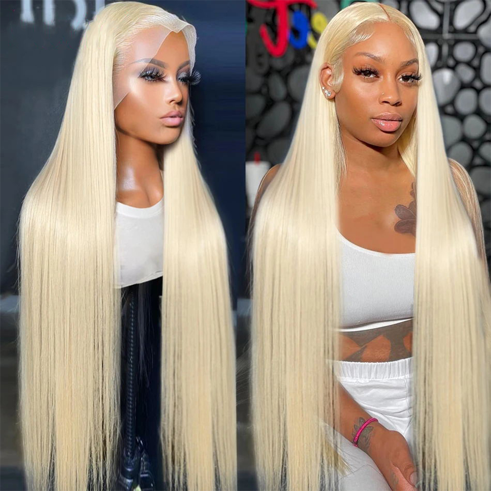 Hd Transparant Blonde Rechte 13X4 13X6 Lace Front Human Hair Pruiken Brazilian Lace Frontal Voor Vrouwen Pretokkelde #613 Lace Pruik