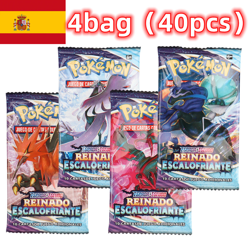 40/360 Stück spanische Version Pokémon-Karte TCG: Sword Shield Chilling Reign Booster Box Pokemon-Karten 36er-Pack Box Geschenke