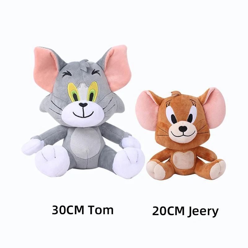 อะนิเมะ Tom และ Jerry Plush ของเล่นการ์ตูนตัวเลขภาพยนตร์แมวเมาส์น่ารัก Plushies ตุ๊กตาสัตว์ตุ๊กตาของเล่นสําหรับของขวัญเด็กจัดส่งฟรี