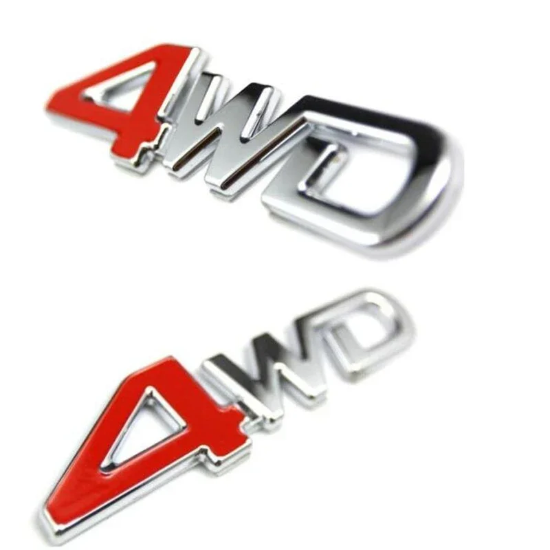 Đuôi Xe Phía Sau Có Kim Loại 4X4, Tỷ 4WD Miếng Dán 3D Chrome Huy Hiệu Ô Tô Hiệu Huy Hiệu Decal Tự Động trang Trí Tạo Kiểu 4WD Đỏ Cho Xe SUV Thân Cây