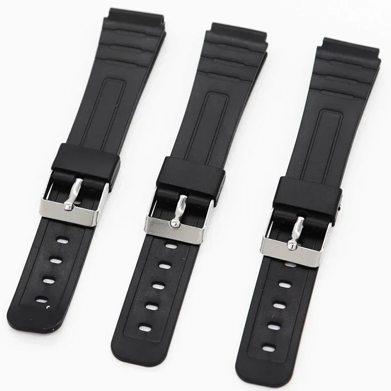 Correa de goma de silicona de 18mm y 20mm para reloj Casio W800H W800H A158/168 AE1200/1300 para pulsera SGW400 F91W F84 F105/108