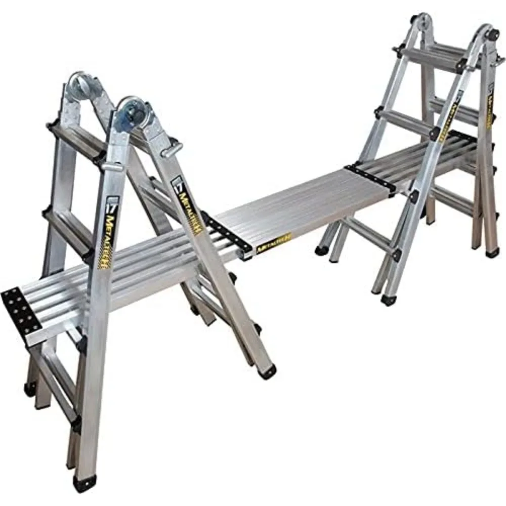 Aluminum Telescoping Plank Board, 10 to 17-ft. Adjustable Work Platform for Step Ladders and Sawhorses