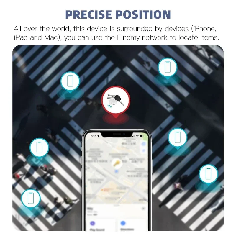 Mini Anti-verloren trackingapparaat Bluetooth Werkt met Apple Find My APP Smart Tag Kid Pet GPS Tracker Alarmherinnering Positioner