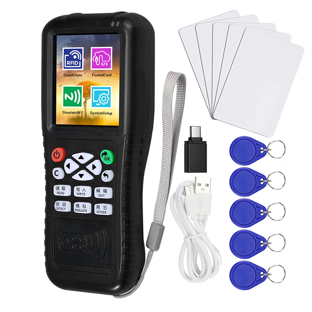 Lector RFID, escritor, programador de tarjetas clave, decodificador, duplicador, copiadora NFC, Software gratuito, decodificación de aplicaciones móviles