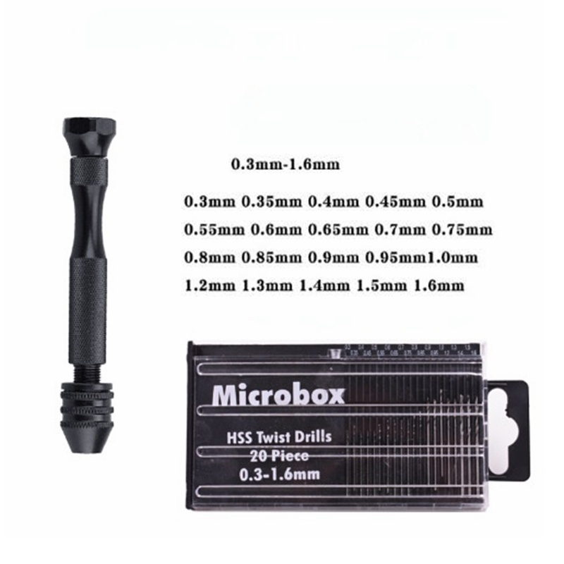 Mini Micro Aluminum Hand Drill With Keyless Chuck HSS Steel Twist Drill Bit Woodworking Drilling Rotary Tools Hand Drill Manual