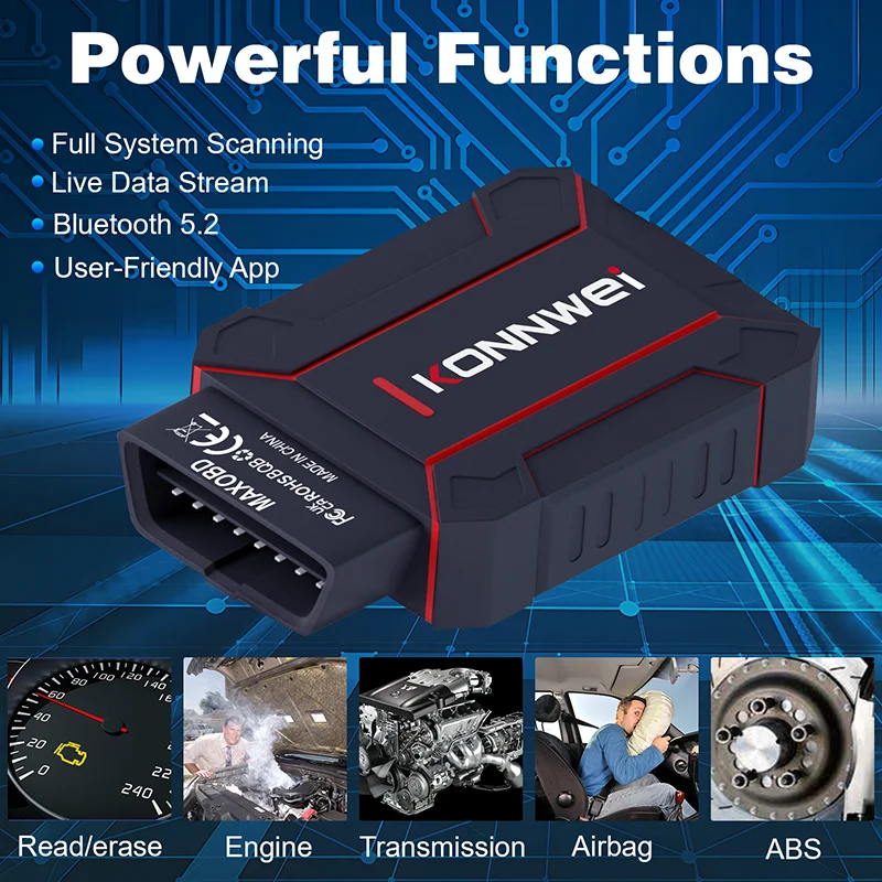 Ferramenta de diagnóstico scanner obd2, versão bluetooth, sistema completo de carro, bt 5.2, leitura de código, airbag do motor, transmissão automática abs para vw