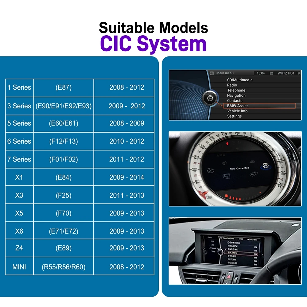 Wireless CarPlay For BMW Series 6 F06 F12 F13 G32 2010-2020 CIC,NBT,EVO, With Android Auto Mirror Link AirPlay CarPlay Function