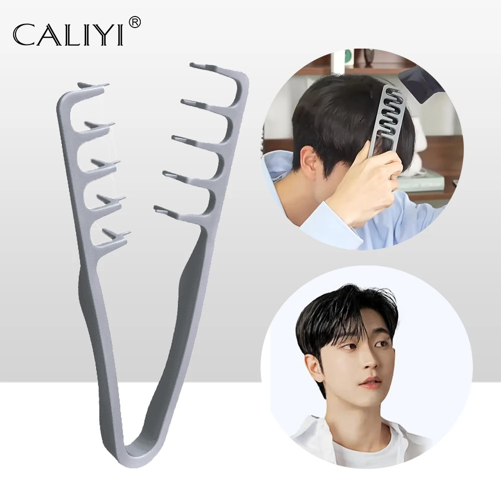 Pente de estilo de cabelo de dente largo, ferramentas de ondulação, textura fofa para homens, ideal para todos os tipos de cabelo, ferramentas de penteado