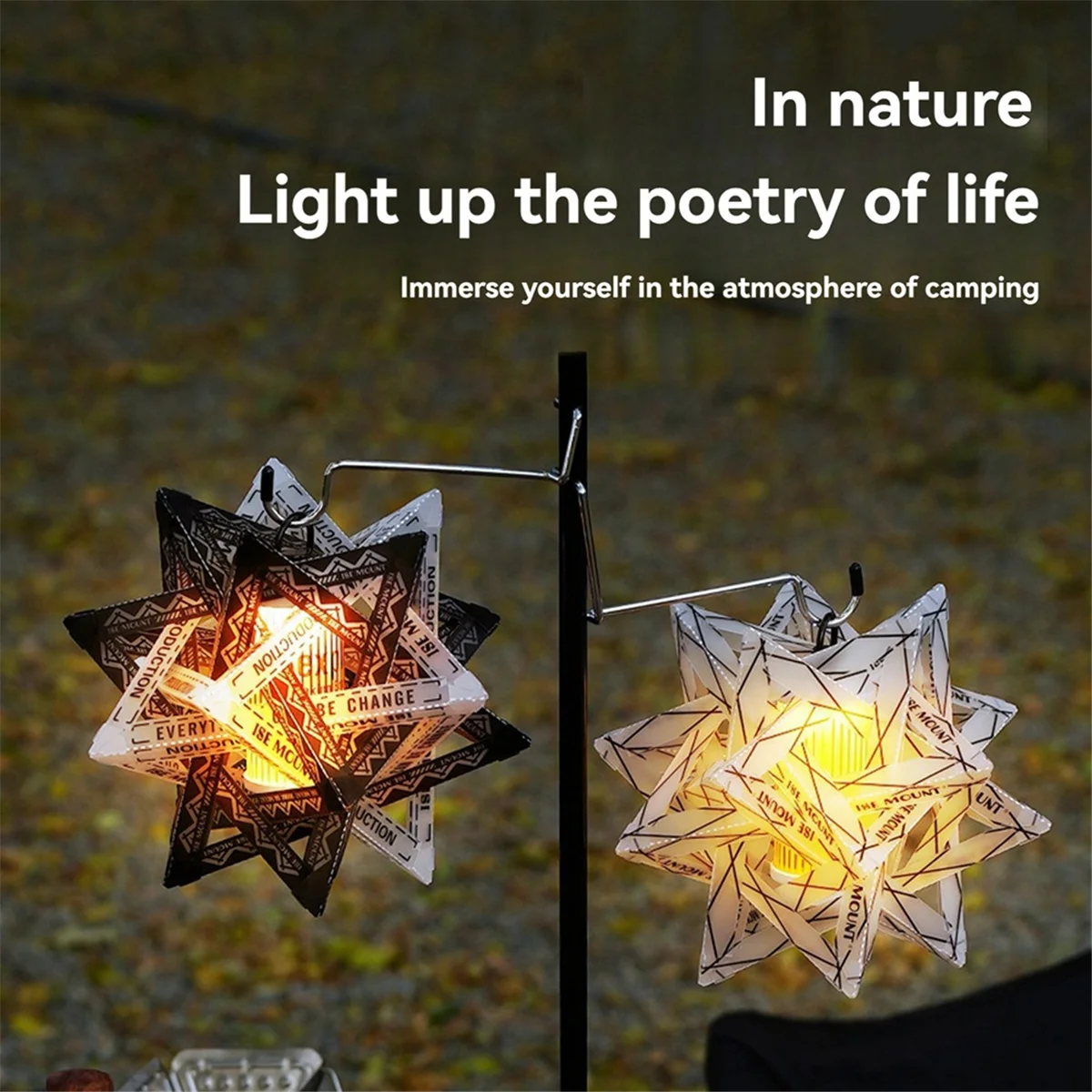 BAAU  Camping Light Star Color Lamp Shade Gold Flat Sugar Lamp Shade Camping Light + Colored Lampshade