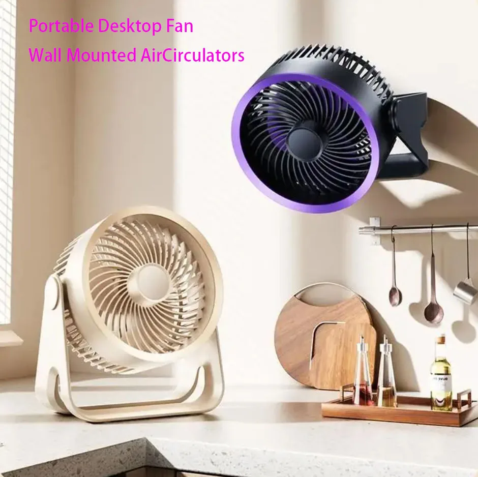 Circulador de ventilador eléctrico multifuncional, ventilador silencioso portátil inalámbrico para el hogar, ventilador de techo de pared de escritorio, Enfriador de aire