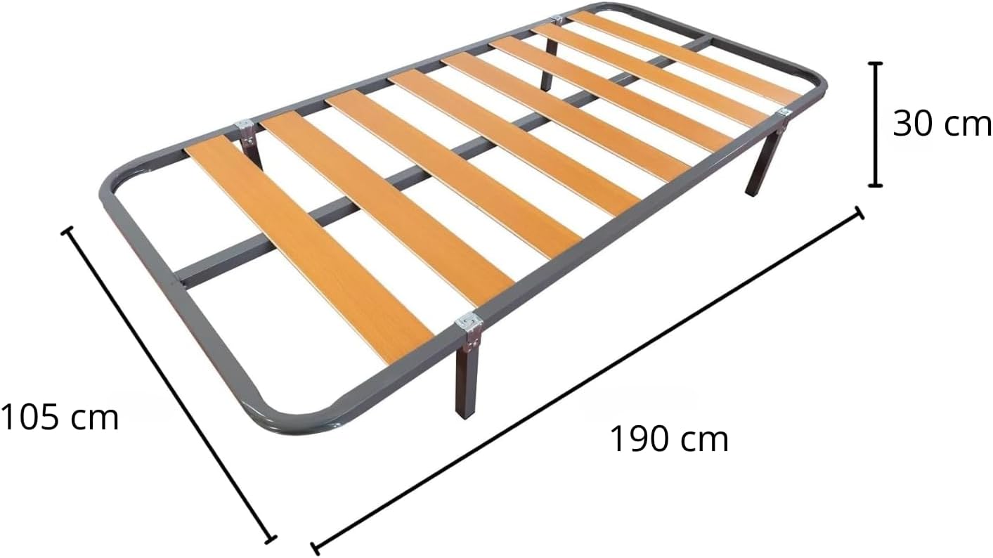 Somier Eco para Cama 90 x 190 cm Somier Sin Patas Láminas9cm y Estructura de Tubos de Acero