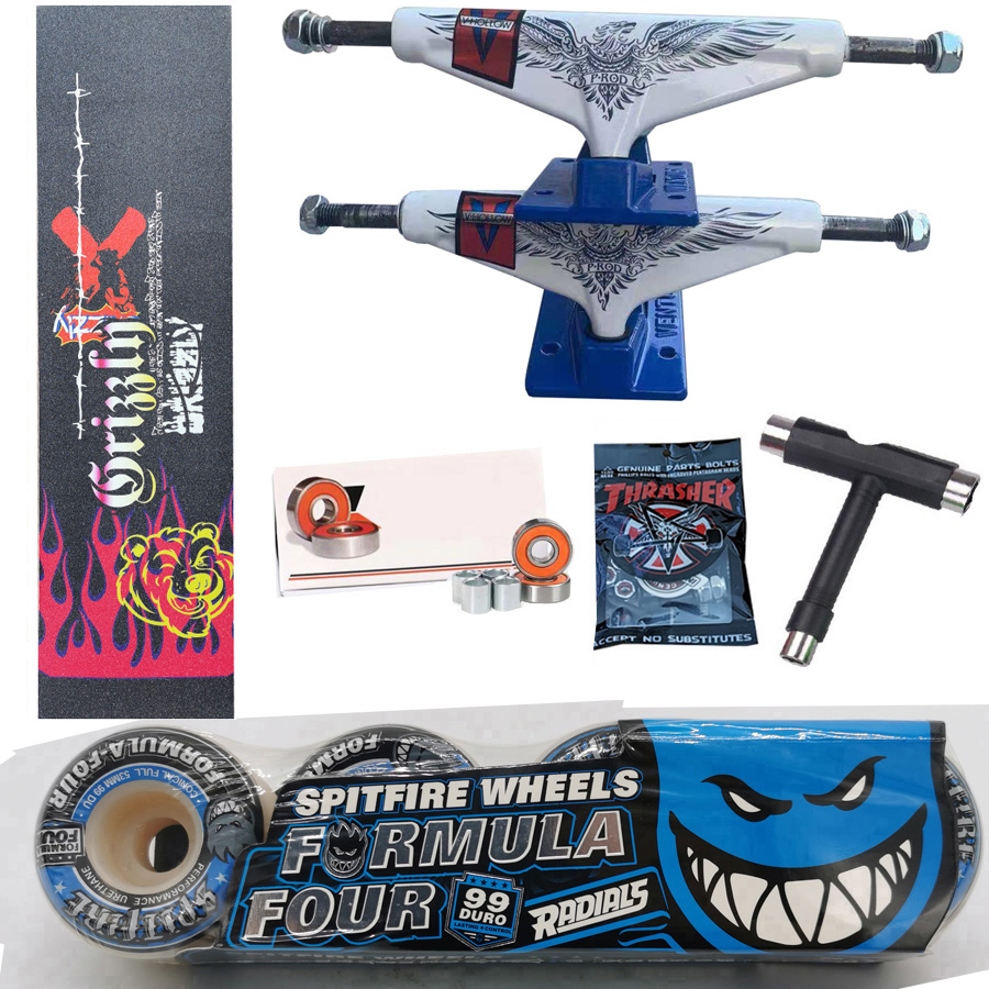 Spitfire Rad geschmiedete 5,25 Zoll VENTURE Skateboard Trucks gute Qualität Pro Chromstahllager Griffband Skateboards