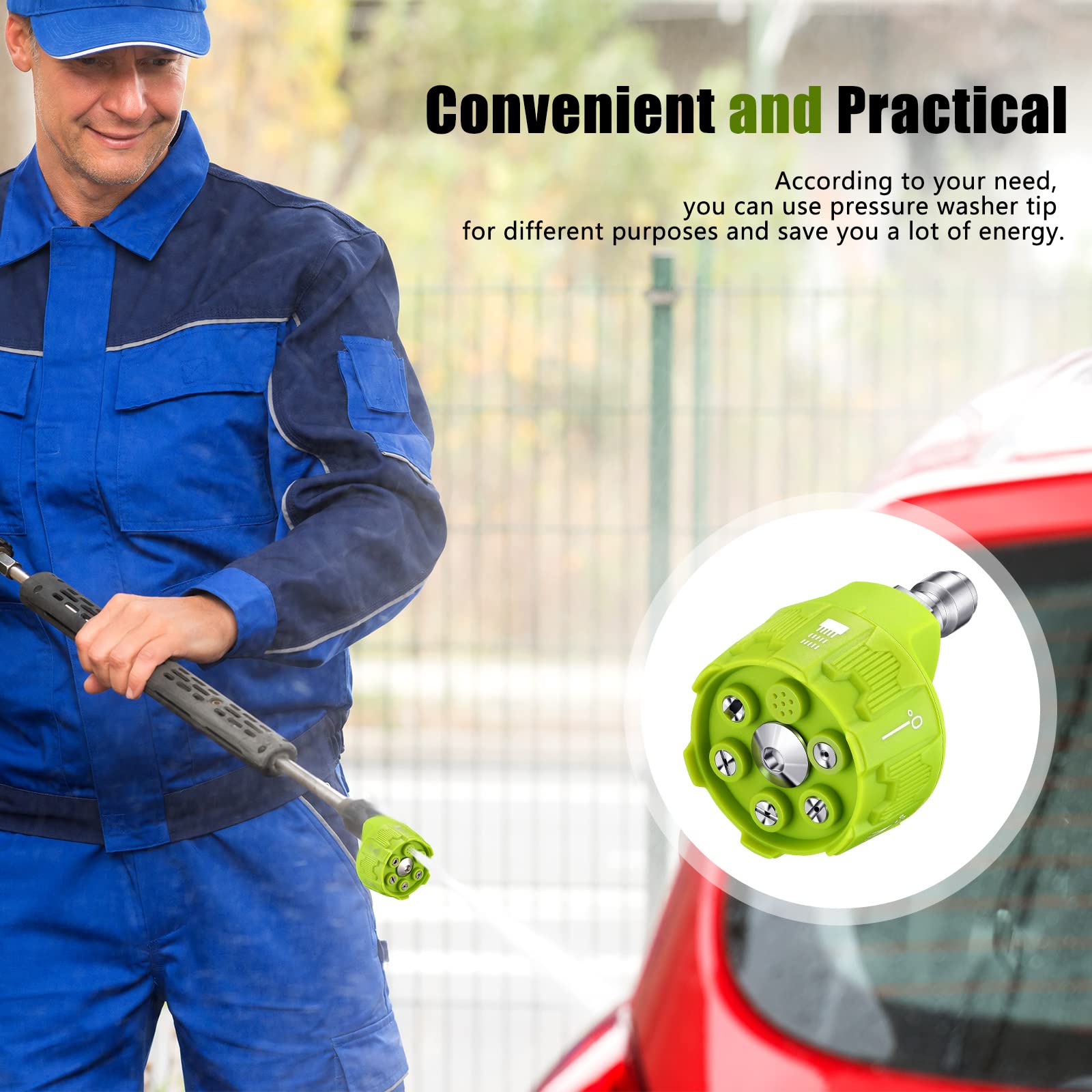 Universal 4000Psi เครื่องฉีดน้ําแรงดันสูงหัวฉีดสเปรย์ 0 15 25 40 องศาการหมุนรดน้ําล้างหัวฉีดสบู่เคล็ดลับสวนทําความสะอาด