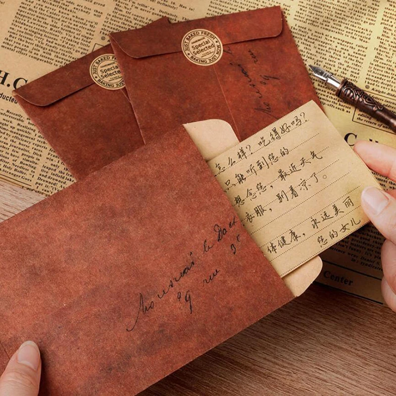 5/10 sztuk Vintage koperty papierowe Kraft na papier listowy zaproszenie na przyjęcie weselne torba na karty wynagrodzenia podkładki listowe okładka artykuły biurowe