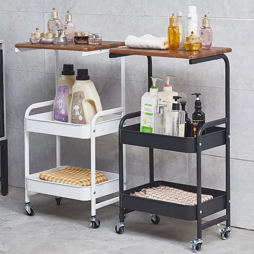 Carrello mobile ultra sottile impermeabile multiuso antiruggine domestico moderno e semplice con ruote portaoggetti multistrato